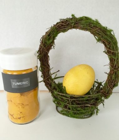 Turmeric dyed egg notjustpaperandpaint.com