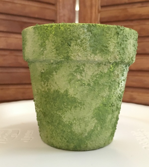 How To Make A Faux Moss Planter With Paint using Plaid Painted Finishes