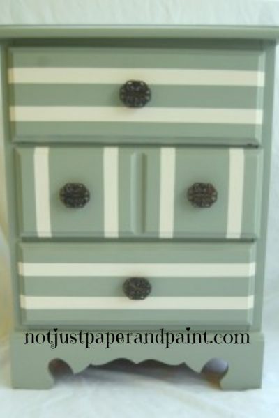 Striped again – an old nightstand has new life