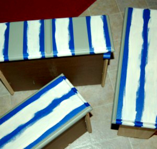 striped nightstand drawer paint