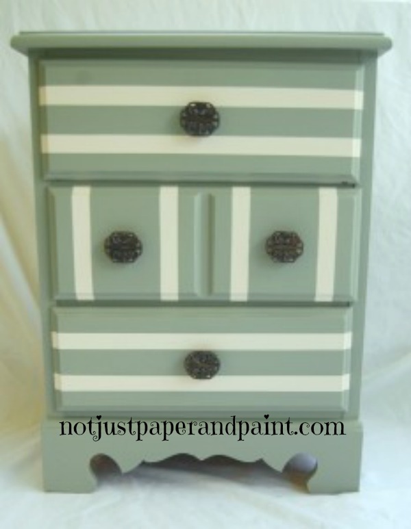 Striped again – an old nightstand has new life