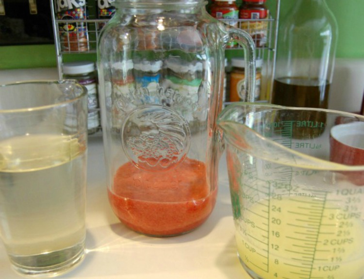 adding together ingredients for lemonade 