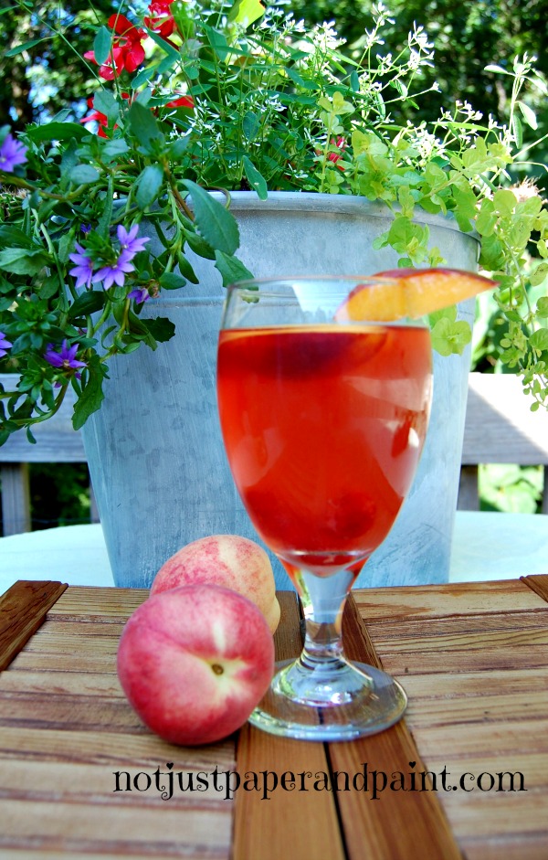 White Peach Sangria with Raspberries and Nectarines