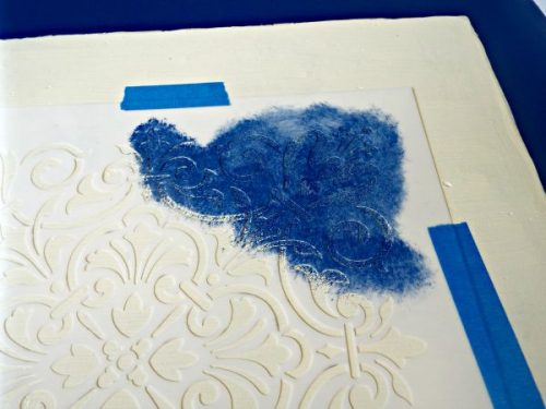 Using Royal Design Studio Stencils to make a stenciled "rug"