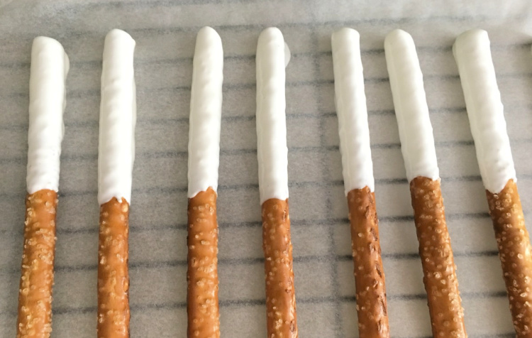 white chocolate covered pretzels