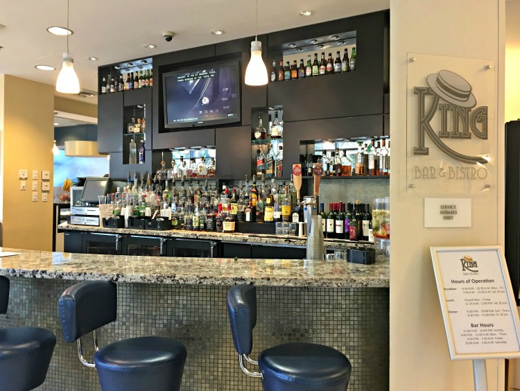 Bar area of King Bar & Bistro in Hotel Indigo Baton Rouge Louisiana