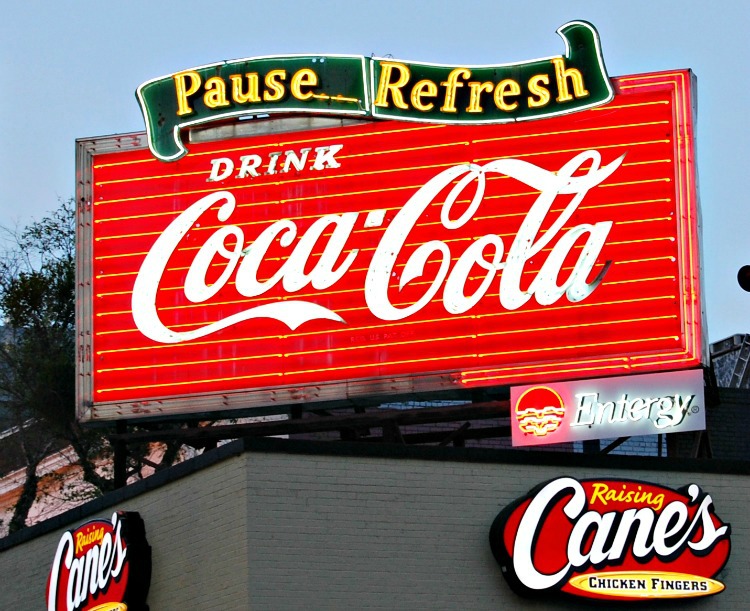 A historic Coke sign in downtown Baton Rouge Louisiana
