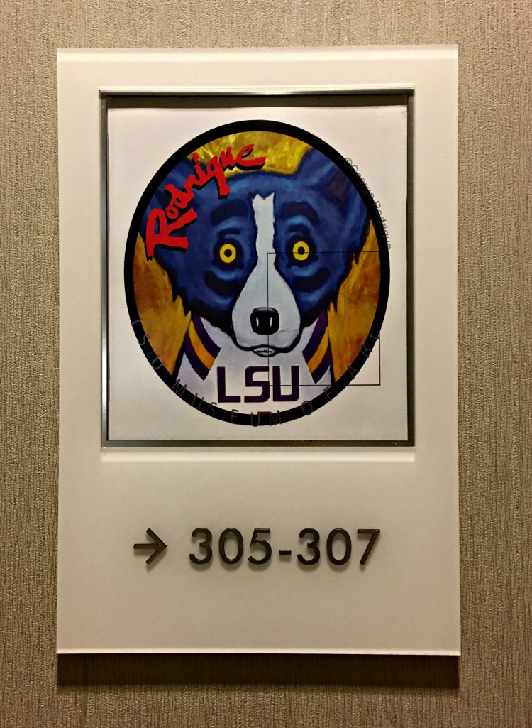 hotel room number signs at Hotel Indigo Baton Rouge Louisiana
