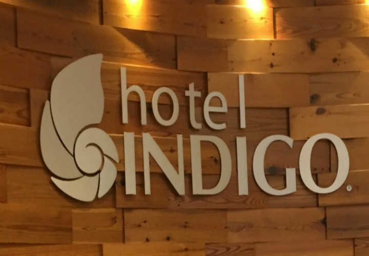 hotel indigo lobby sign