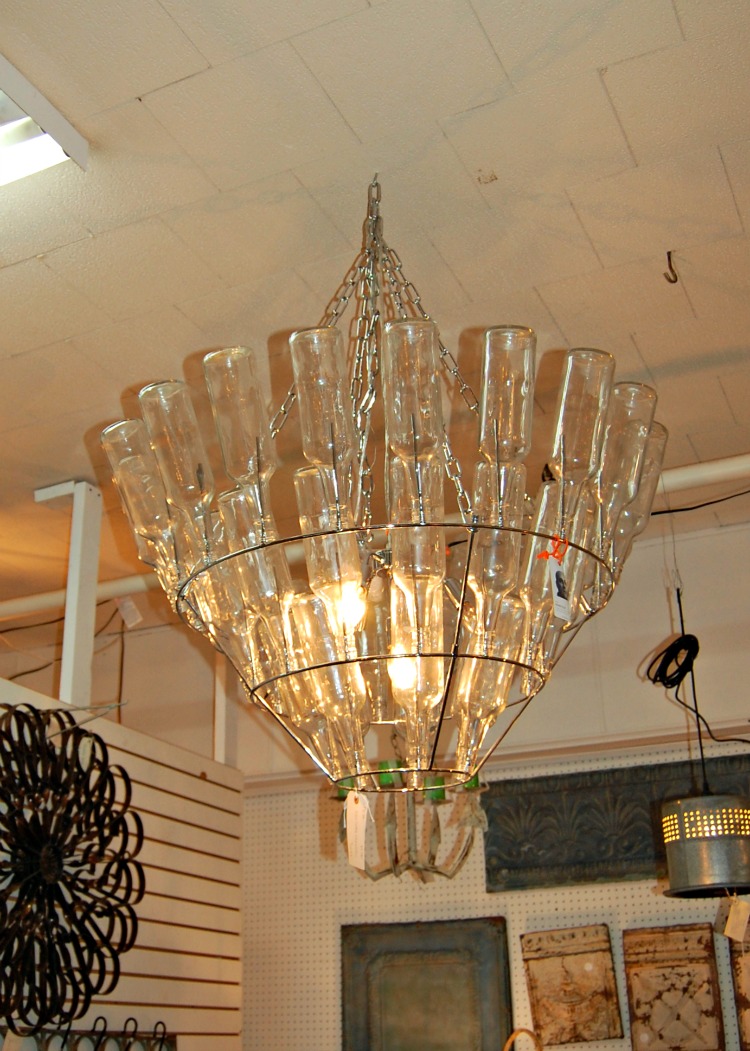 glass bottle chandelier 