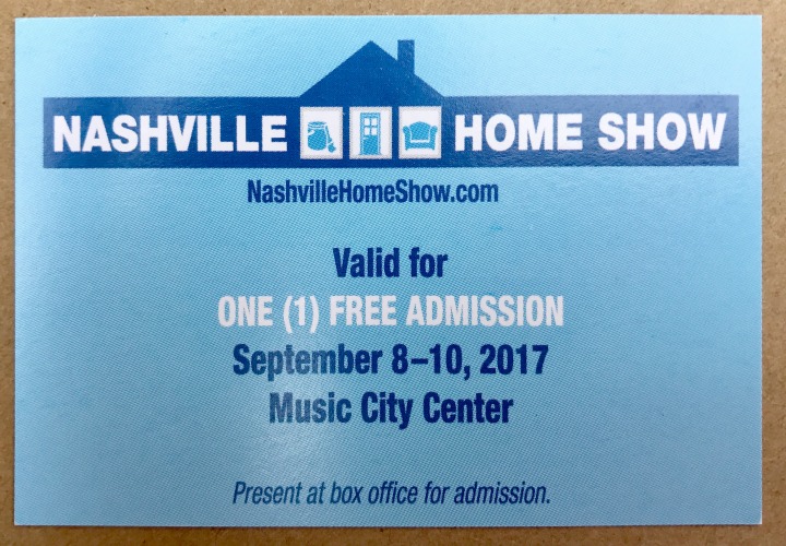 Tickets to Nashville Home Show My Home and Travels