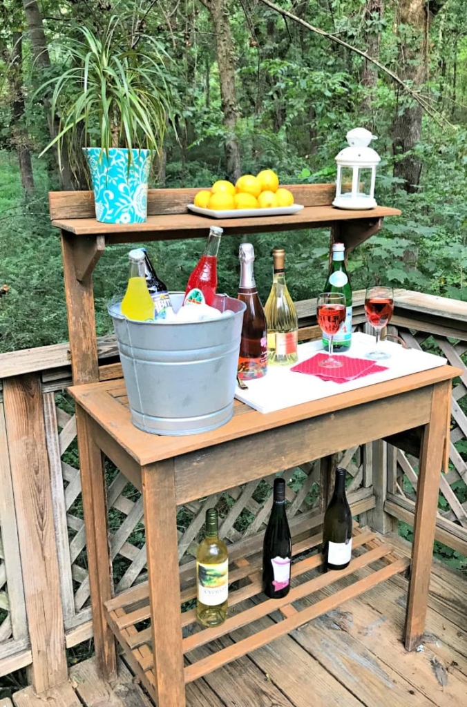 beverage cart easy entertaining deck-makeover-my-home-and-travels-
