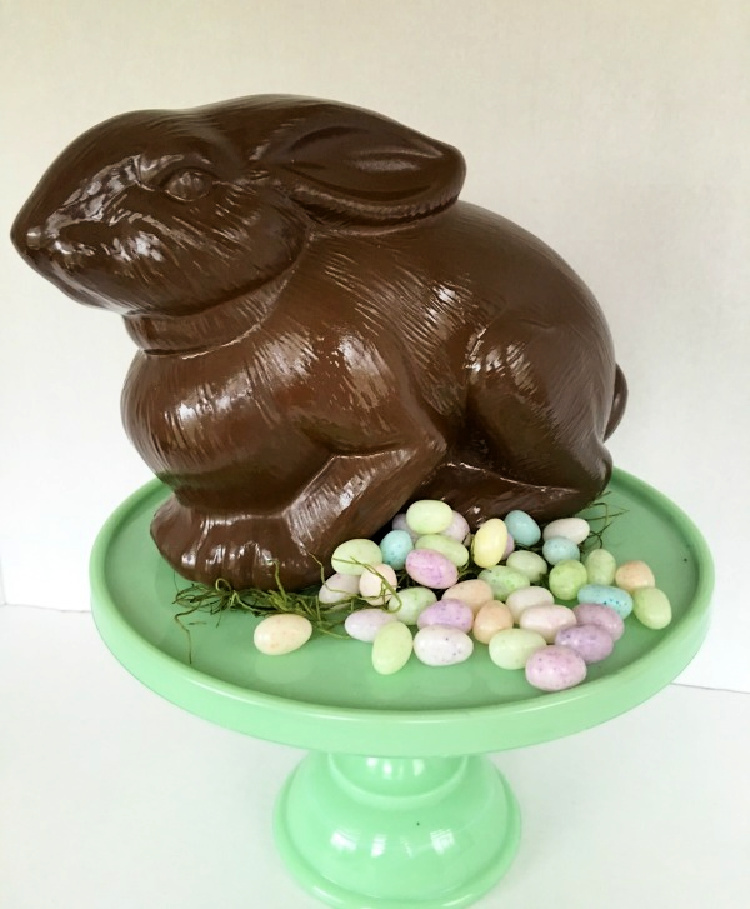FAUX CHOCOLATE BUNNY WITH PAINT
