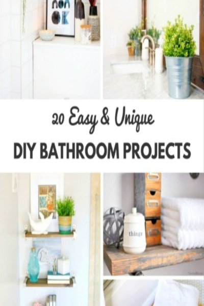 20 Easy & Unique DIY Bathroom Projects featured image my home and travels