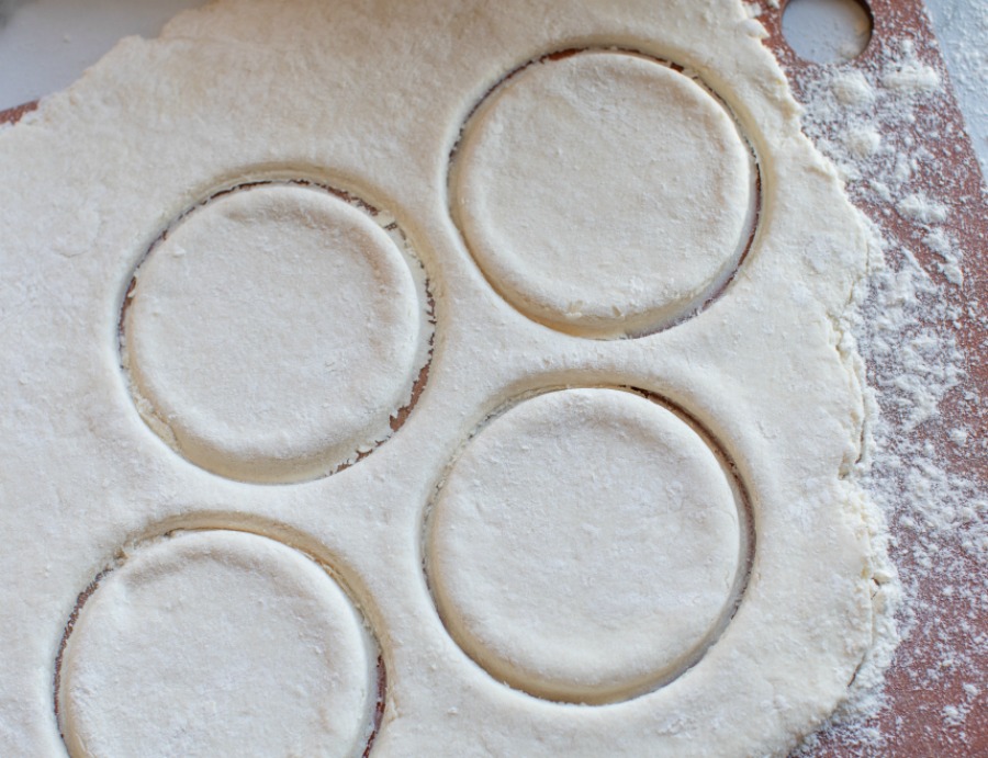 cutting out the biscuits 