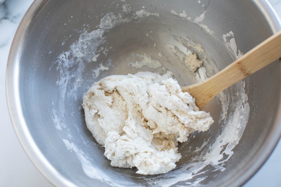 making biscuit dough