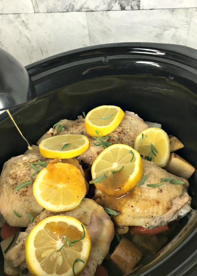 Slow Cooker Rosemary Lemon Chicken Thighs My Home and Travels