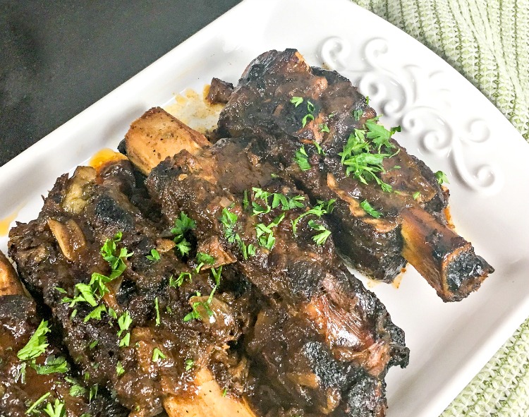 slow cooker beef ribs  served
