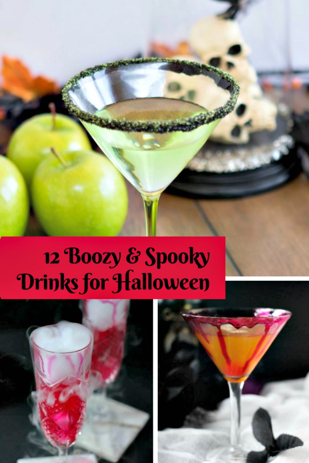 pinterest pic for 12 boozy halloween drinks my home and travels