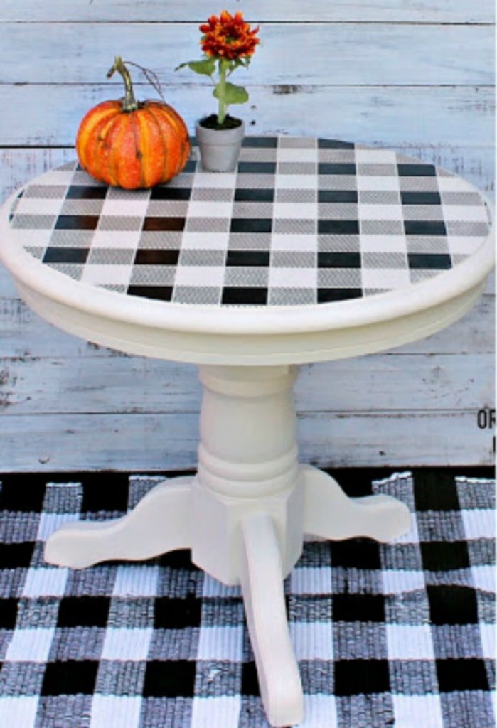 20 Buffalo Check Fall Decor Ideas my home and travels table makeover