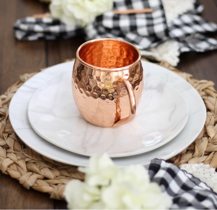 20 Buffalo Check Fall Decor Ideas my home and travels tablescape and copper