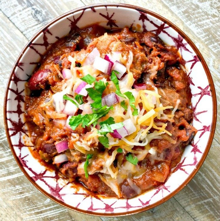 Slow Cooker Pulled Pork Chili My Home And Travels