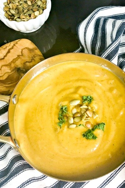 Slow Cooker Butternut Squash Soup bowl featured image