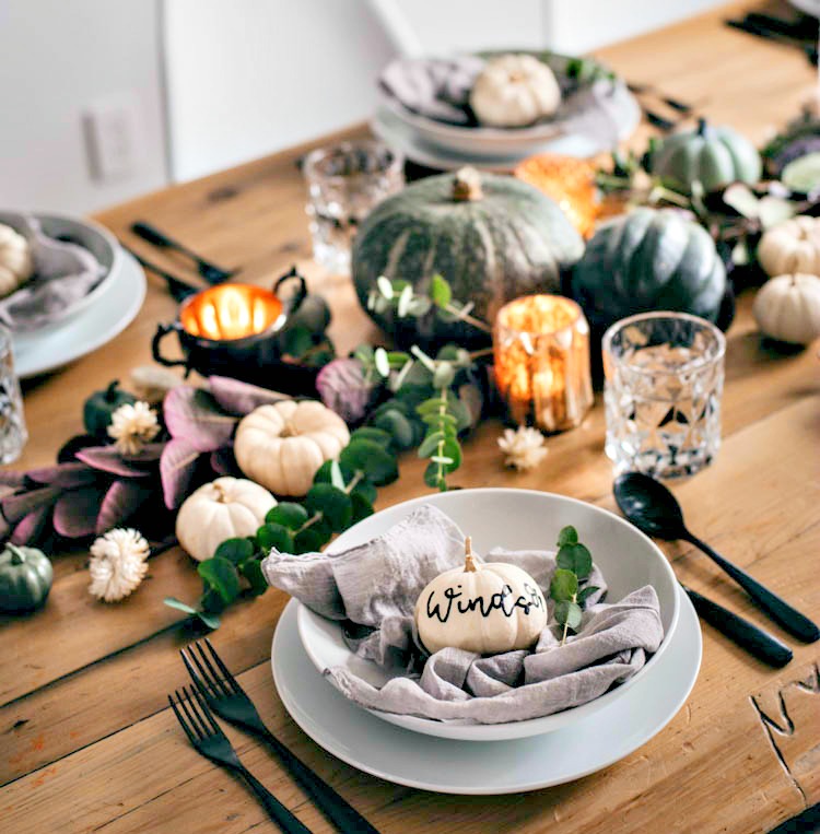 fall table decor my home and travels pumkins and candles