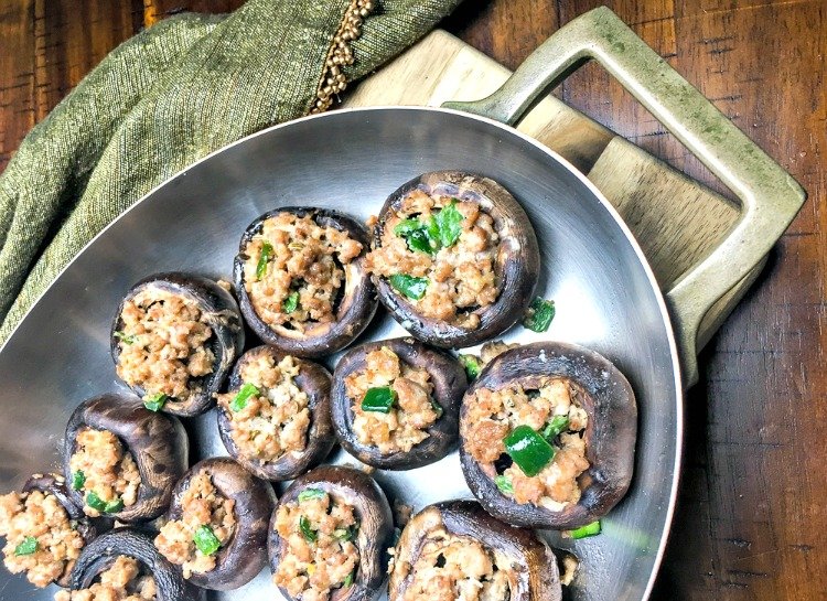 spicy turkey stuffed mushrooms