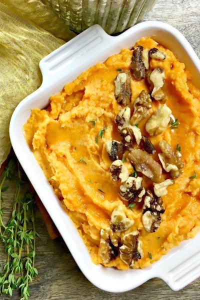 savory mashed sweeet potatoes with thyme featured image
