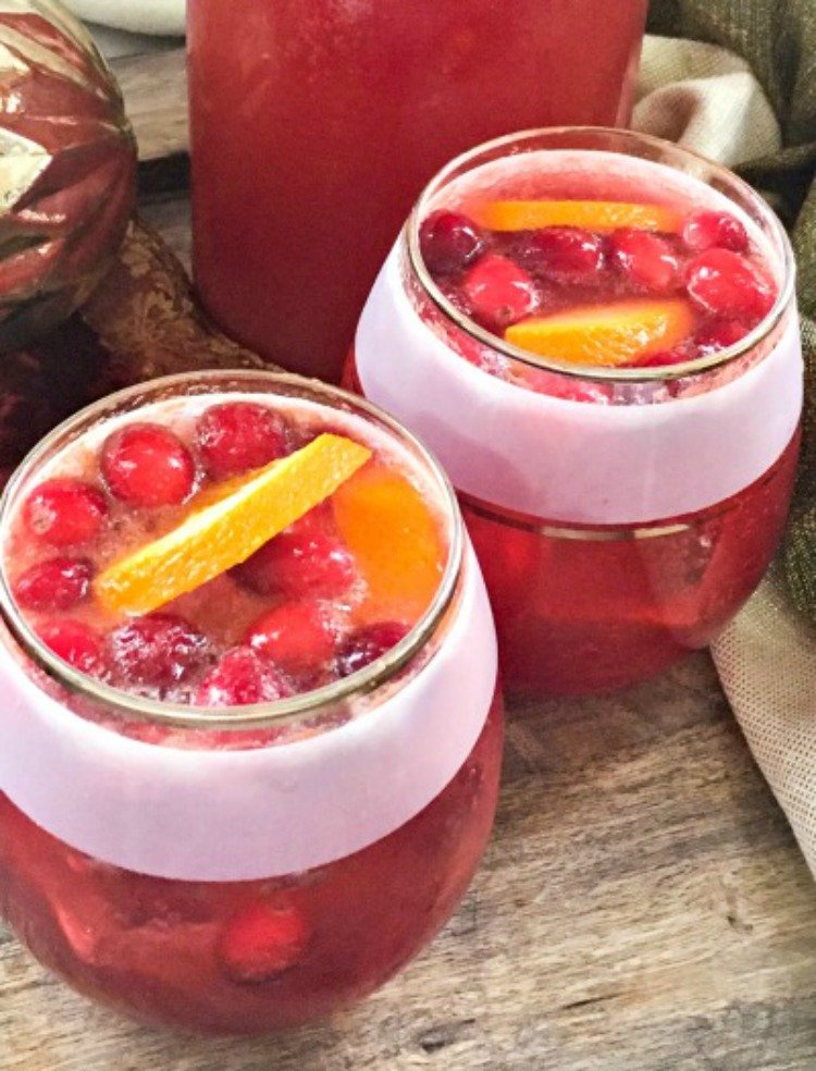 cranberry orange spice punch my home and travels g;asses