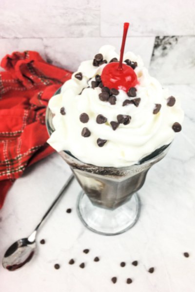 Old- Fashioned Ice Cream Soda with Homemade Chocolate Syrup