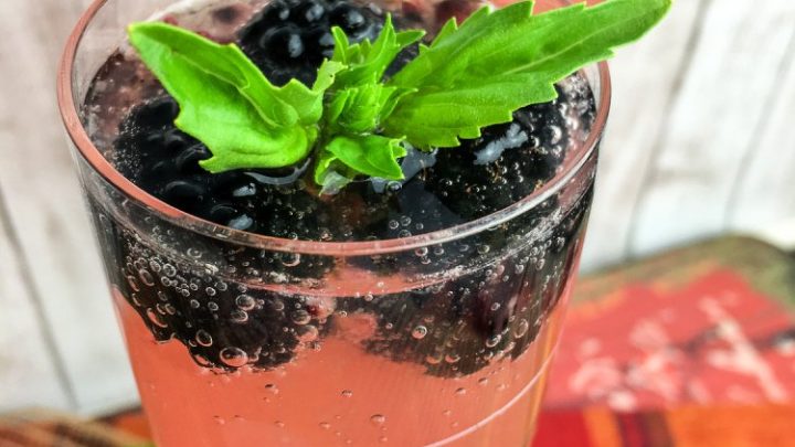 Sparkling Blackberry Basil Cocktail