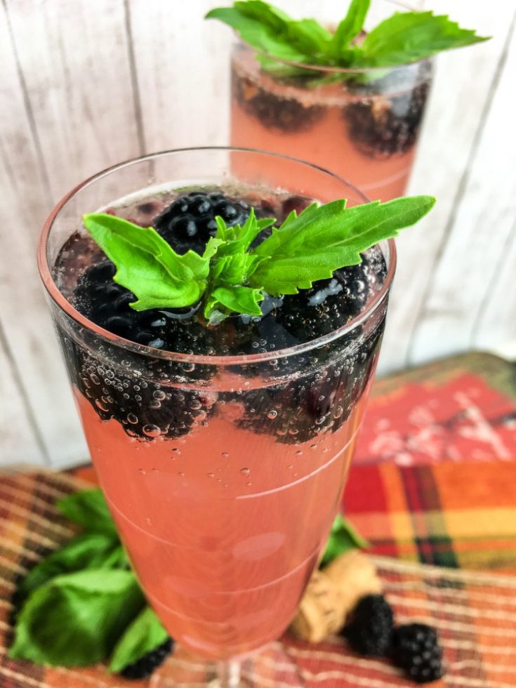 sparkling blackberry basil cocktail my home and travels
