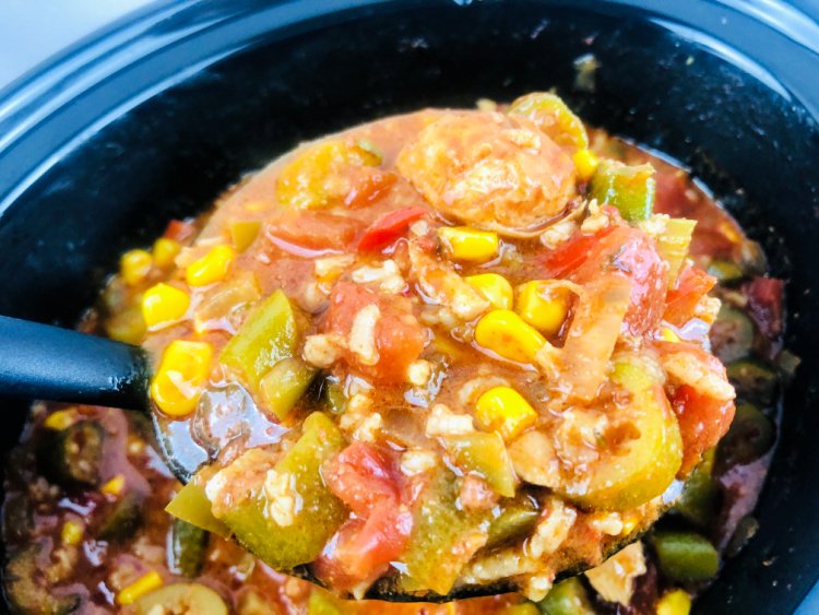 Slow Cooker Gumbo with Chicken and Chorizo my home and travels cooked