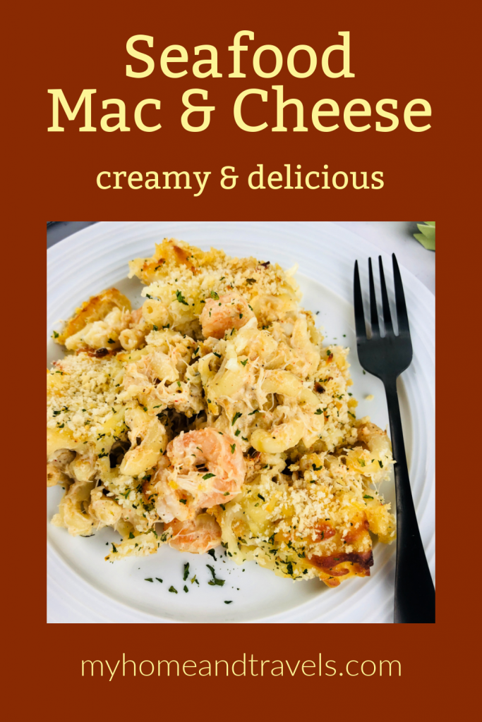 seafood mac and cheese my home and travels pinterest image