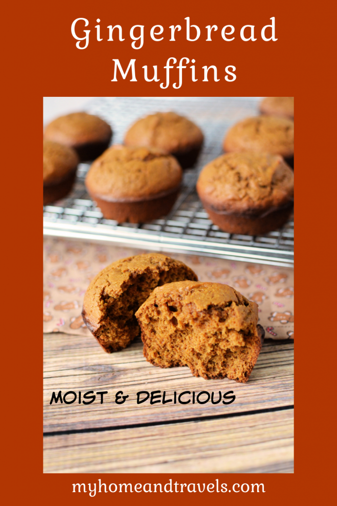 Moist and Delicious Gingerbread Muffin Recipe my home and travels pinterest image