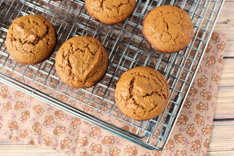 Moist and Delicious Gingerbread Muffin Recipe my home and travels on cooling rack