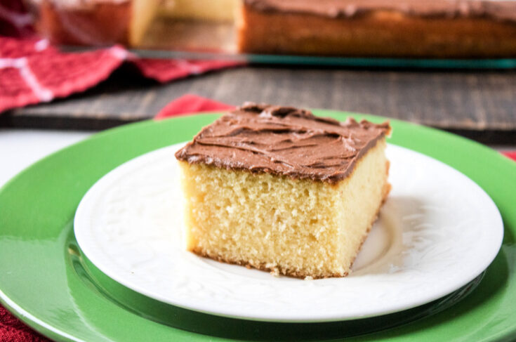 Simple Yellow Sheet Cake Recipe With Chocolate Frosting