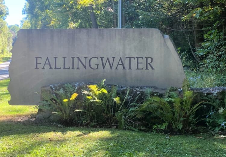 fallingwater frank lloyd wright my home and travels entry sign