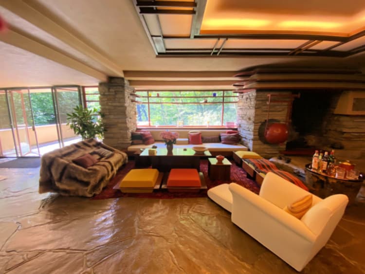 fallingwater frank lloyd wright my home and travels living room