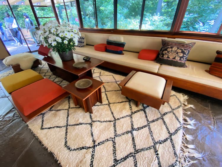 fallingwater frank lloyd wright my home and travels living room rug