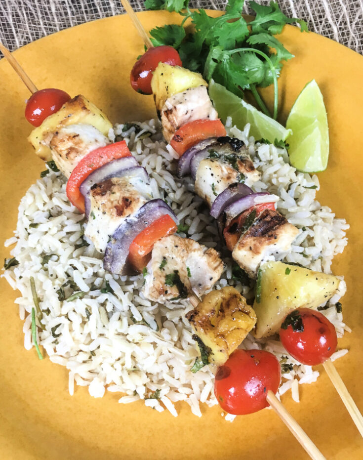 Grilled Swordfish Kabobs With Vegetables and Pineapple