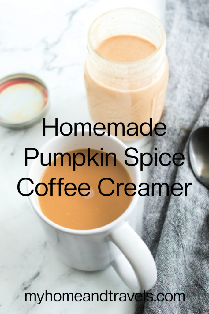homemade pumpkin spice coffee creamer pin image