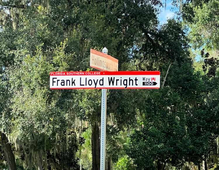 street sign frank lloyd wright way florida southern college