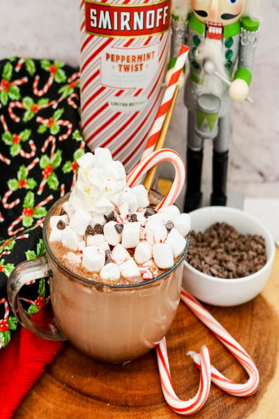 Peppermint Spiked Hot Chocolate