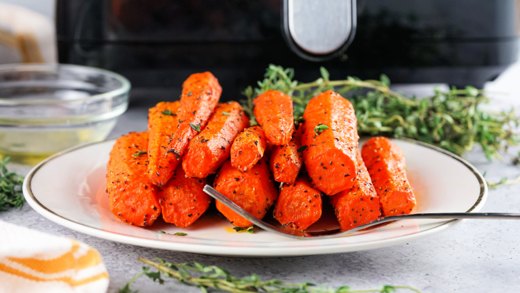 air fry carrots my home and travels on serving dish
