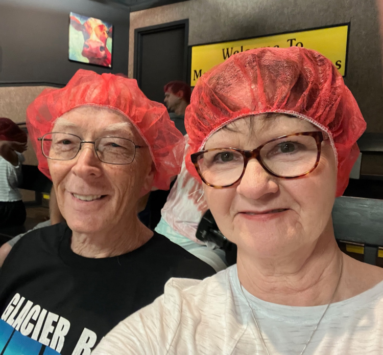 Wearing Red Hair Nets