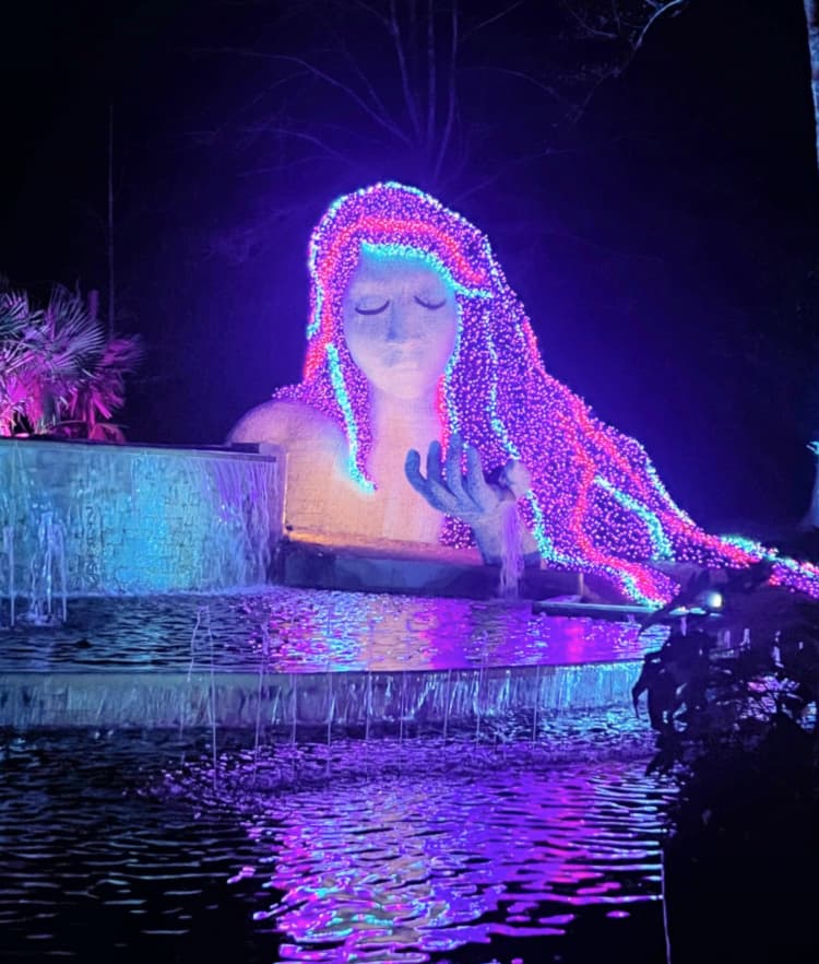 Atlanta Botanical Gardens Lights, Holiday Nights ice goddess