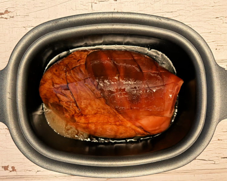 brown-sugar-and-bourbon-glazed-ham-my-home-and-travels-ham in crock pot